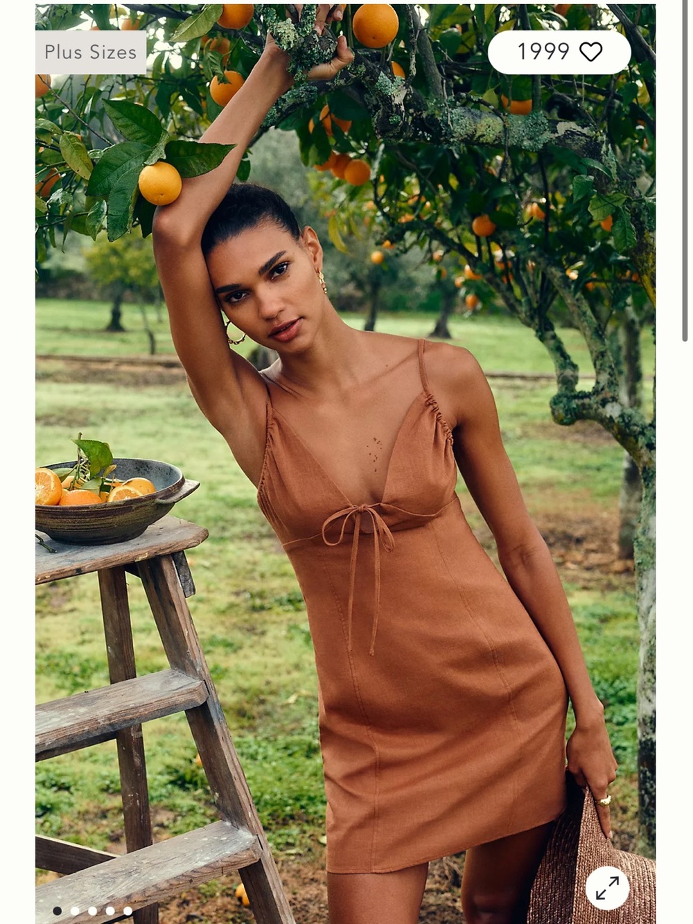 NWT Anthropologie Mini Slip Dress in Rust Brown